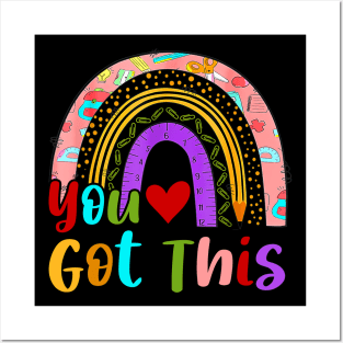 You Got This Rainbow Test Day Motivational Teacher Student Posters and Art